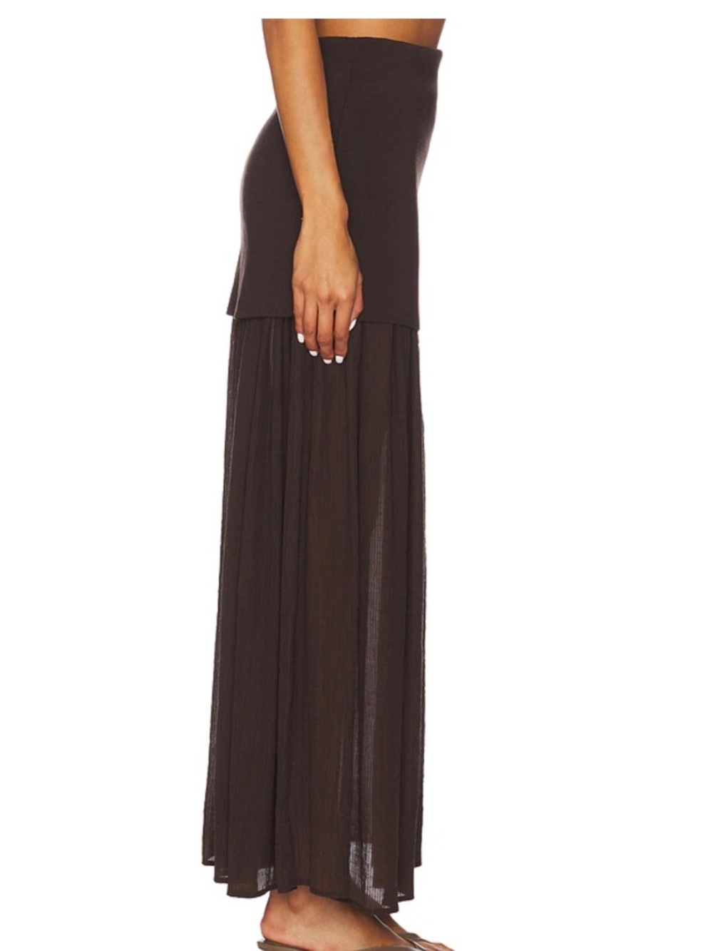 LINE & DOT ESPRESSO RHONE MIX-MEDIA MAXI SKIRT SIZE MEDIUM - NEW WITH TAG - Picture 16 of 17